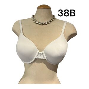 WONDERBRA E1322H Bra Size 38B White Underwire Lace Detail